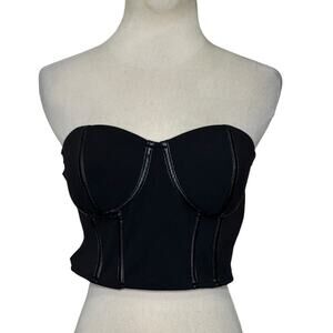 Charlotte Russe black strapless corset crop top size small